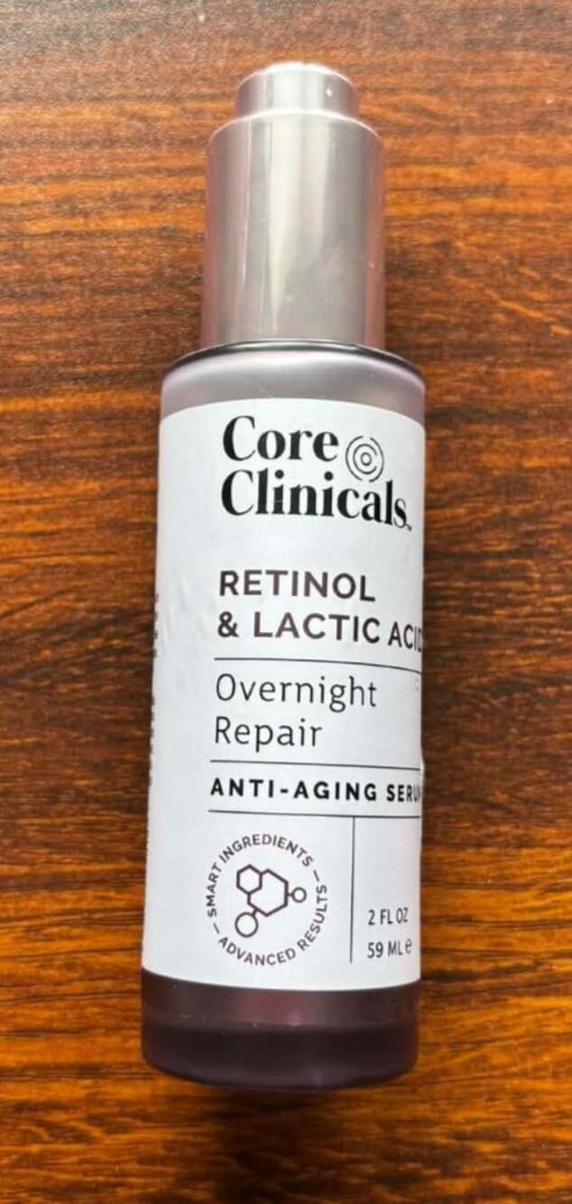 Core Clinicals Retinol Lactic Acid Overnight Repair Anti Aging Serum 2 oz